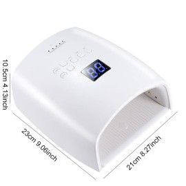 48W Cordless UV Led Nail Lamp,Upgraded Rechargeable LED Nail Dryer, Professional Cordless Gel Nail Lights,Automatic Sensor UV Light for Nails,Nail Art Manicure Tools for Home and Salon-White
