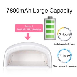 48W Cordless UV Led Nail Lamp,Upgraded Rechargeable LED Nail Dryer, Professional Cordless Gel Nail Lights,Automatic Sensor UV Light for Nails,Nail Art Manicure Tools for Home and Salon-White