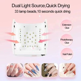 48W Cordless UV Led Nail Lamp,Upgraded Rechargeable LED Nail Dryer, Professional Cordless Gel Nail Lights,Automatic Sensor UV Light for Nails,Nail Art Manicure Tools for Home and Salon-White