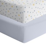 Featherhead 2-Pack Fitted Crib Sheets - 100% Cotton - 52 x 28 x 9 for Standard Crib and Toddler Mattress (Jersey Boys Polka)