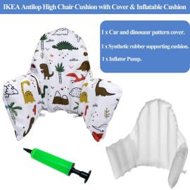 MISSEIAR High Chair Cushion with Cover for IKEA Antilop High Chair, Wooden High Chair Pad Pillow, Built-in Inflatable Cushion