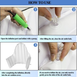 MISSEIAR High Chair Cushion with Cover for IKEA Antilop High Chair, Wooden High Chair Pad Pillow, Built-in Inflatable Cushion