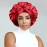 Satin Bonnet Silk Sleep Cap Hair Bonnets for Black Women Stretchy Tie Band for Curly Hair Wrap(Black+Red)