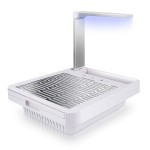 Nail Dust Collector with Lamp, Professional Nail Vacuum Dust Collector Suction Extractor Fan Manicure Machine for Acrylic Nail Gels Dip Removal, White