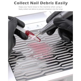 Nail Dust Collector with Lamp, Professional Nail Vacuum Dust Collector Suction Extractor Fan Manicure Machine for Acrylic Nail Gels Dip Removal, White