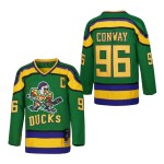 D-5 Youth Mighty Ducks Jersey 96 Conway 99 Banks Jersey,Movie Ice Hockey Jersey for Kids (96-Green,Medium)