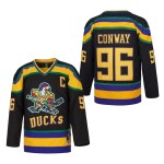 D-5 Youth Mighty Ducks Jersey 96 Conway 99 Banks Jersey,Movie Ice Hockey Jersey for Kids (96-Black,X-Large)
