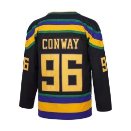D-5 Youth Mighty Ducks Jersey 96 Conway 99 Banks Jersey,Movie Ice Hockey Jersey for Kids (96-Black,X-Large)