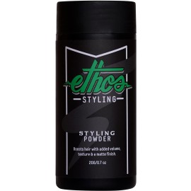 Ethos Styling Texture Powder - Texturizing & Mattifying Hair Powder for Men - Grooming, Volumizing & Hair Styling Products for Extra Volume, Control & Strong All-Day Grip - Matte, Wavy Finish - 20g