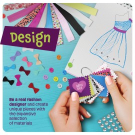 Pretty Me Fashion Design Studio - Sewing Kit for Kids - Designer Dress Girls Arts Crafts Kits Ages 8, 9, 10, 11, 12 Age - Sketch, Sew, Style - Kid Art Projects Gift - Girl Craft Activities Gifts