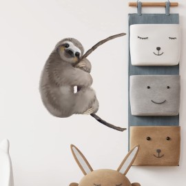 RoyoLam Little Sloth Wall Decal Nursery Animal Wall Sticker Removable Peel and Stick Waterproof Wall Art Decor Stickers for Kids Baby Classroom Living Room Playing Room Bedroom