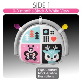 BENBAT Car Seat Toys for Babies - Double Sided Rear Facing Carseat Toy with Baby Mirror for Infants Girls and Boys 0-18 Months, Pink