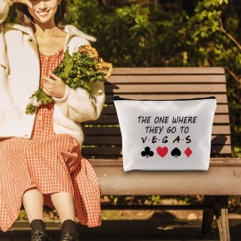 PWHAOO Vegas Trip Makeup Bag The One Where They Go To Vegas Cosmetic Bag Family Vacation Makeup Bag (GO TO V.E.G.A.S B)