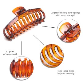 Wenobby 5.2 Extra Large Crystal Hair Claw Clips for Women Girls with Extra Long Thick Hair, pack of 2