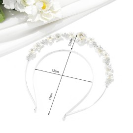 Urieo Flower Rhinestone Crown Headband Halo Crown Headpiece Silver Crystal Goddess Bridal Halloween Celestial Tiara Hair Accessory for Women