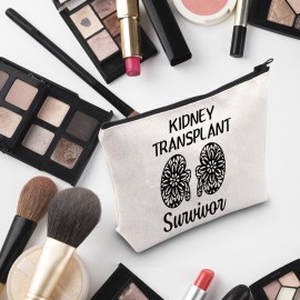 G2TUP Kidney Recipient Gift Kidney Transplant Survivor Makeup Bag Kidney Transplant Recipient Cosmetic Bag Organ Recipient Survivor Gift (Kidney Transplant Survivor White Bag)
