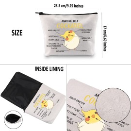 G2TUP Cockatiel Lover Gift Anatomy Of A Cockatiel Makeup Bag Cockatiel Owner Cosmetic Bag Parrot Lover Gift Bird Gift Zipper Travel Bag (Anatomy Of A Cockatiel White Bag)