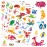 Dragon Stickers 530 Counts Cute Cartoon Dragon Adhesive Sticker for Water Bottles Art Toys Crafts Kids Boys Toddlers Invitations Envelopes Party Gifts Bags Decor