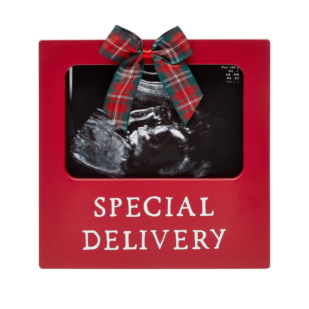 Little Holly Special Delivery Ribbon Frame, Baby Ultrasound Photo Frame, Baby Sonogram Keepsake, New and Expecting Parents Christmas Gift, Baby Christmas Picture Frame 13065