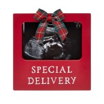 Little Holly Special Delivery Ribbon Frame, Baby Ultrasound Photo Frame, Baby Sonogram Keepsake, New and Expecting Parents Christmas Gift, Baby Christmas Picture Frame 13065