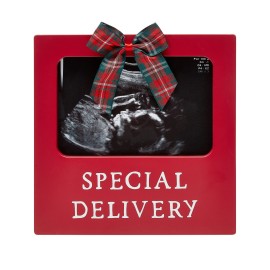 Little Holly Special Delivery Ribbon Frame, Baby Ultrasound Photo Frame, Baby Sonogram Keepsake, New and Expecting Parents Christmas Gift, Baby Christmas Picture Frame 13065