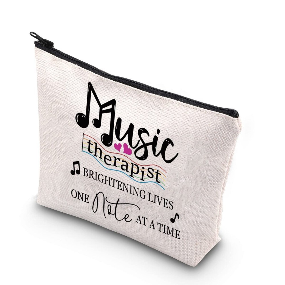 TSOTMO Music Therapist Gift Brightening Lives One Note At A Time Music Therapist Teachers Day Zipper Pouch Makeup Bag (Music therapist)
