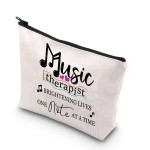 TSOTMO Music Therapist Gift Brightening Lives One Note At A Time Music Therapist Teachers Day Zipper Pouch Makeup Bag (Music therapist)