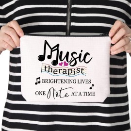 TSOTMO Music Therapist Gift Brightening Lives One Note At A Time Music Therapist Teachers Day Zipper Pouch Makeup Bag (Music therapist)