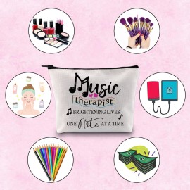 TSOTMO Music Therapist Gift Brightening Lives One Note At A Time Music Therapist Teachers Day Zipper Pouch Makeup Bag (Music therapist)