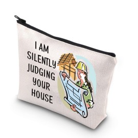 TSOTMO Architect Gift I Am Silently Judging Your House Future Architect Zipper Pouch Makeup Bag (JUDGING YOUR HOUSE)