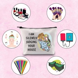 TSOTMO Architect Gift I Am Silently Judging Your House Future Architect Zipper Pouch Makeup Bag (JUDGING YOUR HOUSE)