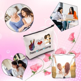 TSOTMO Music Enthusiast Gift Peace Love Larry Quote Gift For Women Zipper Pouch Makeup Bag (Peace Love Larry)