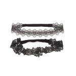 Black Lace Headband Girls Hollow Embroidery Flower Hair Band BBG14 (2 Pcs-D)