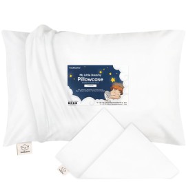 KeaBabies Toddler Pillowcase 13x18 - Organic Cotton Toddler Pillowcase for Kids, Boys, Girls, Soft & Durable Cotton Cover for Miniature Sleepy Pillows, Cute Colors,Pillow Sold Separately(Soft White)