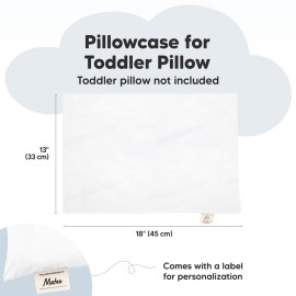 KeaBabies Toddler Pillowcase 13x18 - Organic Cotton Toddler Pillowcase for Kids, Boys, Girls, Soft & Durable Cotton Cover for Miniature Sleepy Pillows, Cute Colors,Pillow Sold Separately(Soft White)
