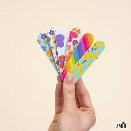 ZMOI (1 Dozen) Pack of 3 Colorful Girly Mini Emery Board Nail Files