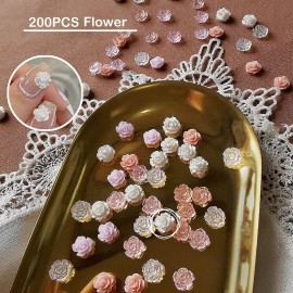 3D Nail Flowers Art Charms, Maxleaf Mixed Color 200pcs Flowers Nail Rhinestones Kit 3D Crystal Nail Flowers Resin Nail Art Manicures Nail Accessories for Women Girls, Clear Flowers Nail Charms 3D Nail Flowers Art Charms, Maxleaf Mixed Color 200pcs Flowers Nail Rhinestones Kit 3D Crystal Nail Flowers Resin Nail Art Manicures Nail Accessories for Women Girls, Clear Flowers Nail Charms