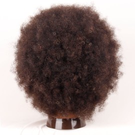 Newshair Male Mannequin Head for Braiding 4C Type 100% Human Hair 8 Afro Curly Hair Hairdresser Training Head African Cosmetology Doll Head for Styling Cornrow Braiding with Clamp Stand