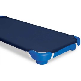 Comfy Panda Daycare/Pre-School Cot Sheet for Toddler and Preschool - - with Corner Elastic Loops - Bed Fitted - Poly Cotton Surface Set of 6 (22\'\' W X 52\'\' L) - Navy Blue Solid