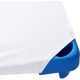 Comfy Panda Daycare/Pre-School Cot Sheet for Toddler and Preschool - - with Corner Elastic Loops - Bed Fitted - Poly Cotton Surface Set of 6 (22\'\' W X 52\'\' L) - Navy Blue Solid