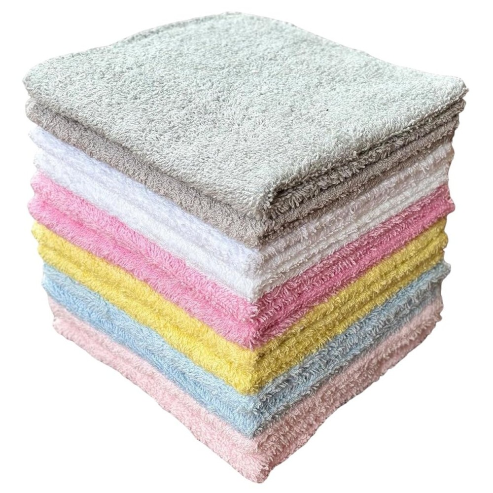 Petal Cliff 12 Pack Washcloths 100% Ring-Spun Cotton Wash Cloths Design to exfoliate Your Hands, Body or face - Extra Soft and Absorbent - Machine Washable Size 12 X 12.