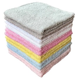 Petal Cliff 12 Pack Washcloths 100% Ring-Spun Cotton Wash Cloths Design to exfoliate Your Hands, Body or face - Extra Soft and Absorbent - Machine Washable Size 12 X 12.