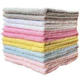 Petal Cliff 12 Pack Washcloths 100% Ring-Spun Cotton Wash Cloths Design to exfoliate Your Hands, Body or face - Extra Soft and Absorbent - Machine Washable Size 12 X 12.