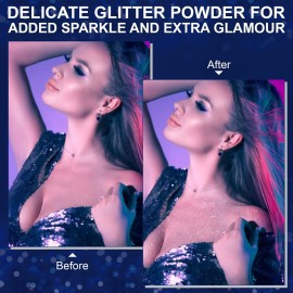 Shiny Glitter Spray for Hair, Tiktok Shiny Glitter Spray,Highlighter Powder for Party,Face, Body,Hair,Dress Prom Halloween Decorations Disco Ball Party