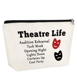 Gfhzdmf Theatre Drama Gift Makeup Bag Theatre Girl gift Cosmetic Bags Musical Theatre Lover Gift Makeup Pouch Gifts for Performance Actress Actors Director Zipper Pouch Drama Student Graduation Gift