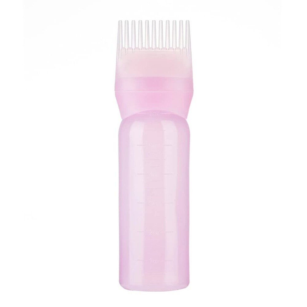 AKOAK 1 Pack Root Comb Applicator Bottle - Hair Dye Bottle, 5 oz., Squeeze Bottle for All Purposes, Hair Color Smear with Graduated- Pink