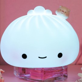 Jmlampee Cute Dumpling Lamp USB Rechargeable Silicone Squishy Light 7Colors Changing Baby Sleeping Lamp Night Light for Christmas