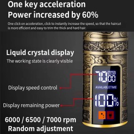 JAVENYIMAN Professional Hair Trimmer for Men,T-Blade Zero Gapped Cordless Edger Clipper Cutting Rechargeable Liners Electric Beard Shaver with LED Display (Gold)