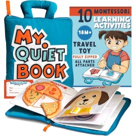 My Quiet Book - Toddler Travel Car Plane Airplane - No Parts to Get Lost - Activity Montessori Board Book, Travel Toys for Toddlers 1-3, Gifts for 1 2 3 4 Year Old Girl, Birthday Gifts Toys Age 2-4