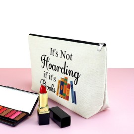Mxrymvu Book Lover Gifts Book Themed Gifts Makeup Bag Reading Book Club Gift for Women Cosmetic Bag Birthday Gift for Reader Girl Book Worm Gift Bookish Gifts Librarian Gifts Travel Cosmetic Pouch